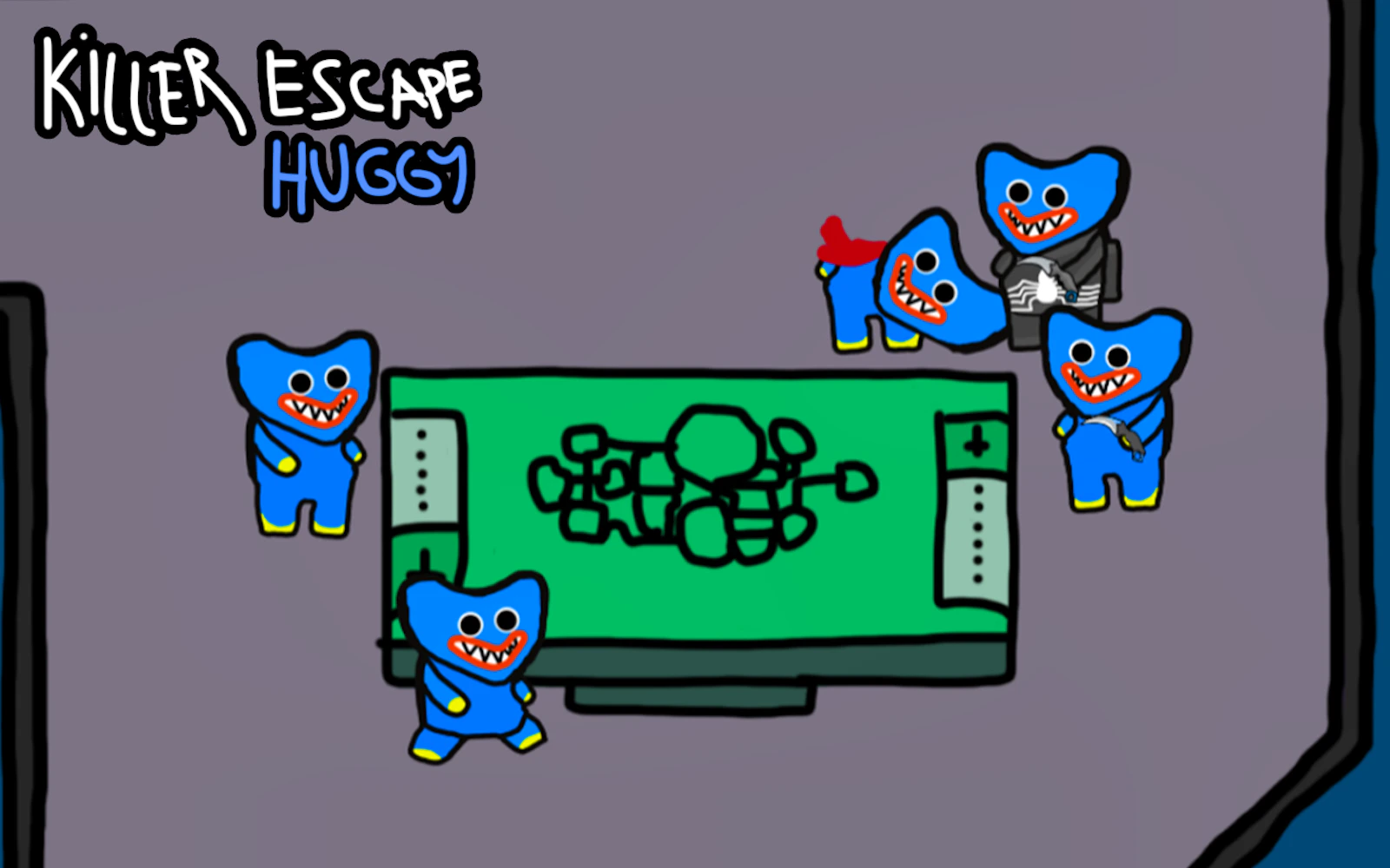 Killer Escape Huggy — free online action game on Glaze Games