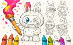 Labubu Doll Coloring Book for Kids
