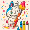 Labubu Doll Coloring Book for Kids