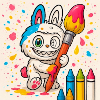 Labubu Doll Coloring Book for Kids By Gamepix
