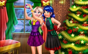 Ladybug And Elsa Xmas Selfie