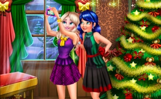 Ladybug And Elsa Xmas Selfie