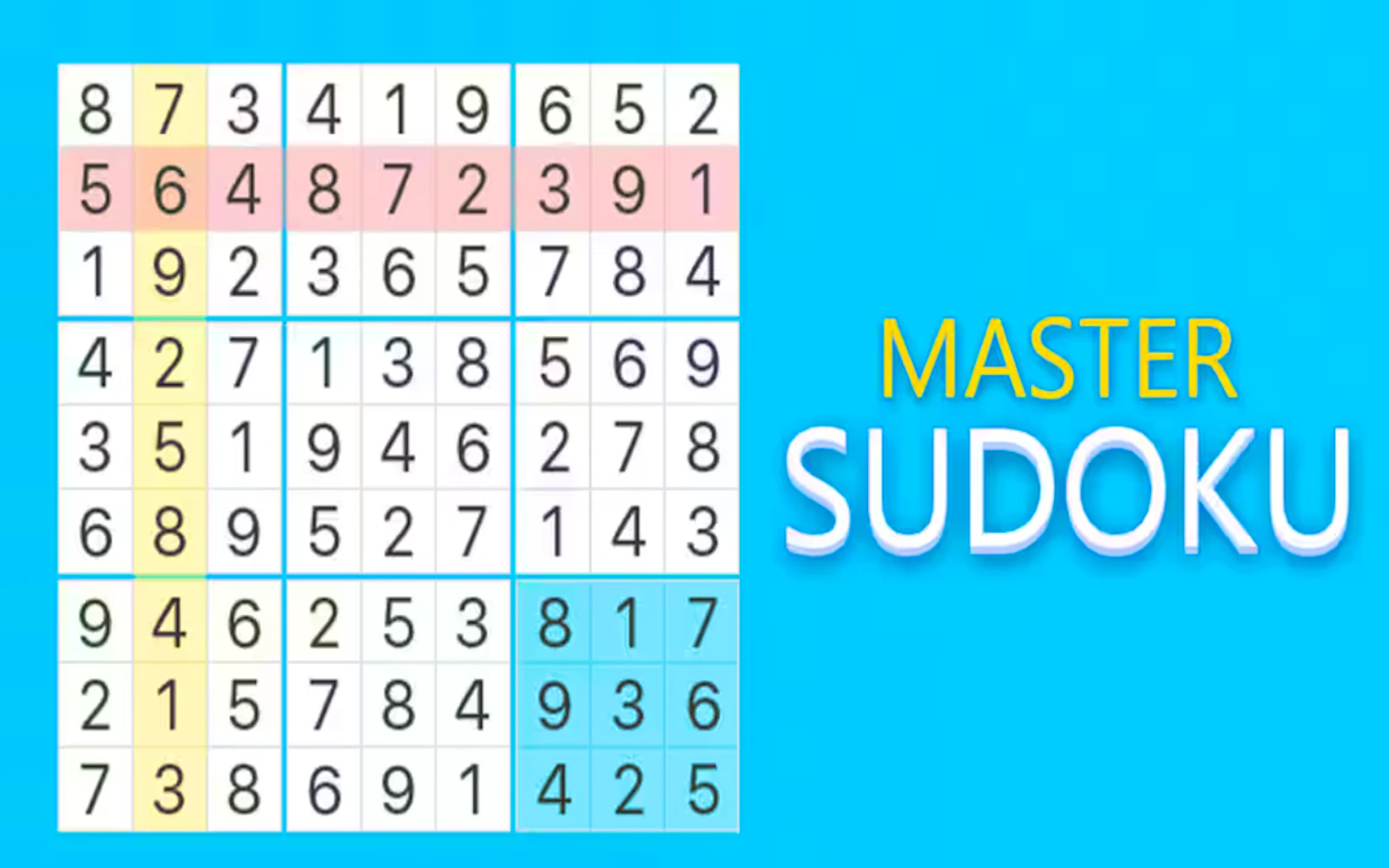 Master Sudoku — free online thinky game on Glaze Games