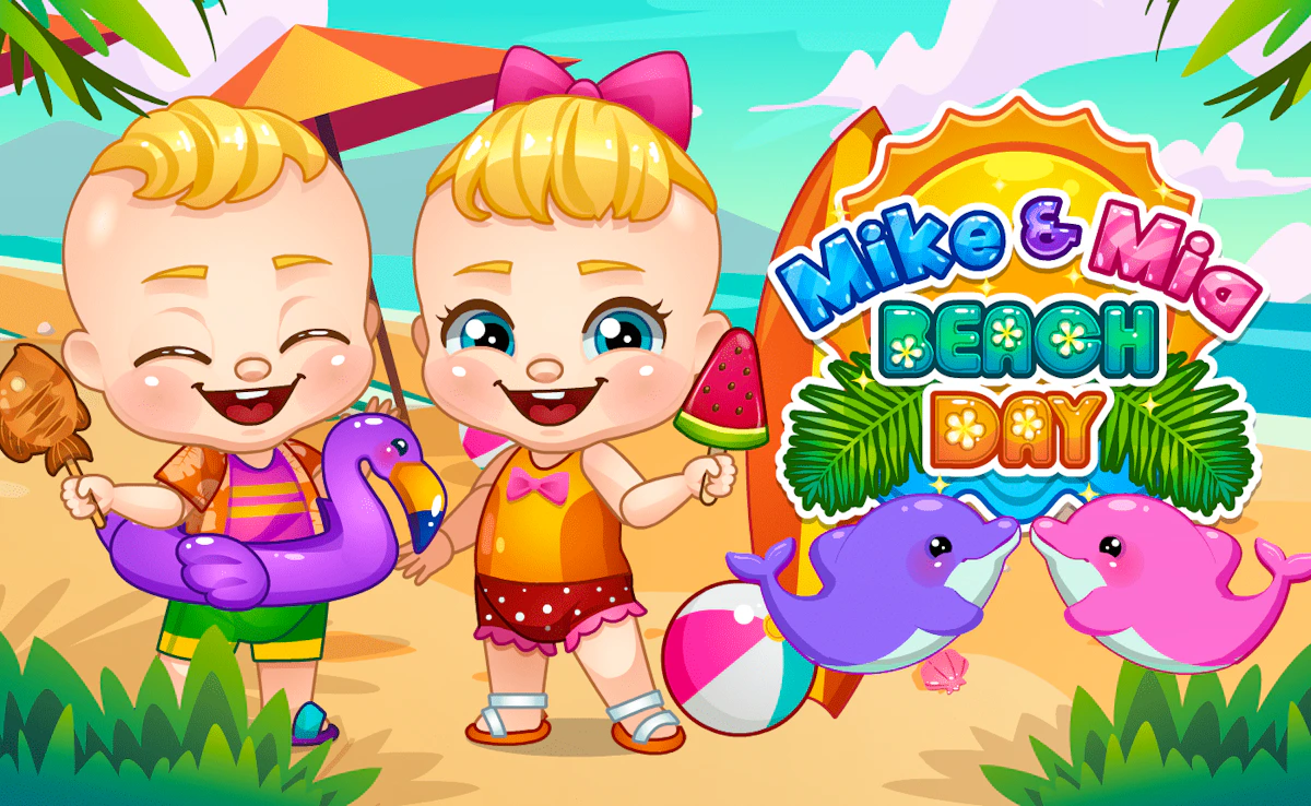 Play Mike And Mia Beach Day — free online Kids game