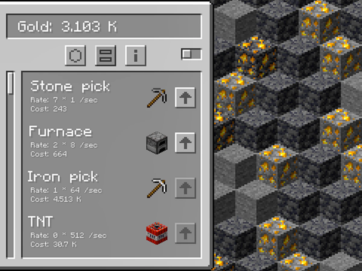 Play Minecraft Gold Clicker — free online Clicker game