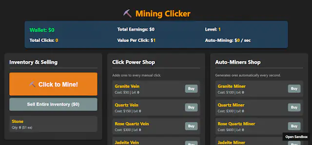 Mining Clicker