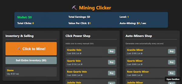 Mining Clicker