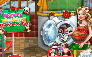 Mommy Washing Christmas Toys game cover