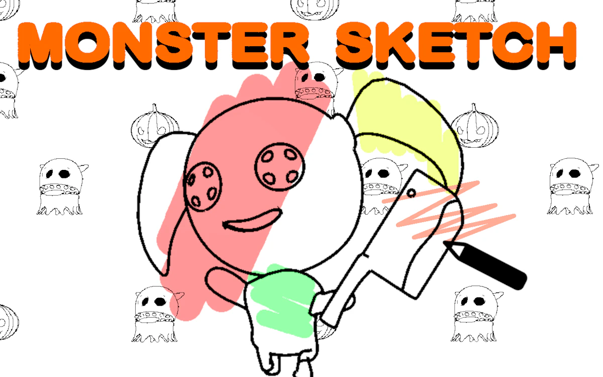 Play Monster Sketch Drawing Game — free online Coloring game