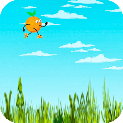 Mr. Orange Flappy Jump By Gamepix