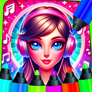 Musical Harmony Coloring Page Thumbnail