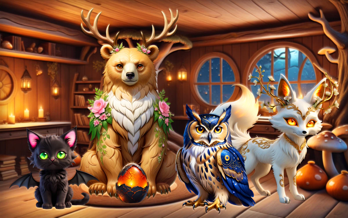 Play Mysterious Familiars Enchanted Bestiary — free online Clicker game