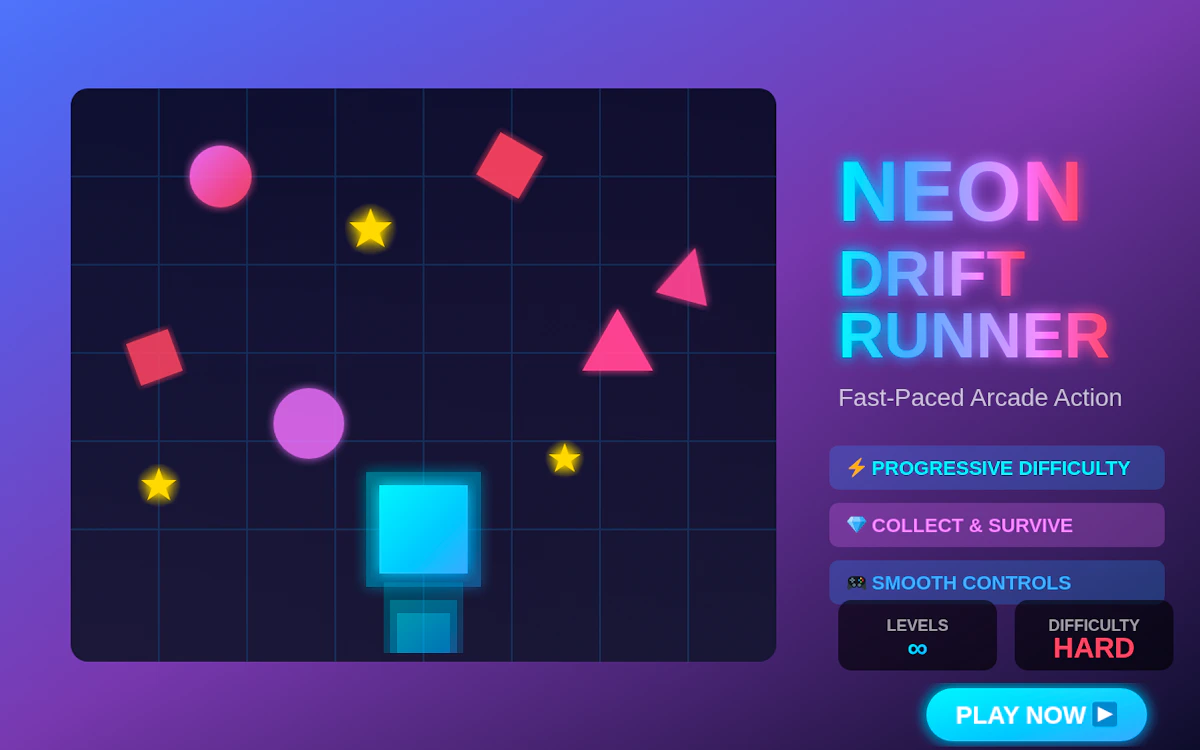 Play Neon Drift Runner — free online Arcade game