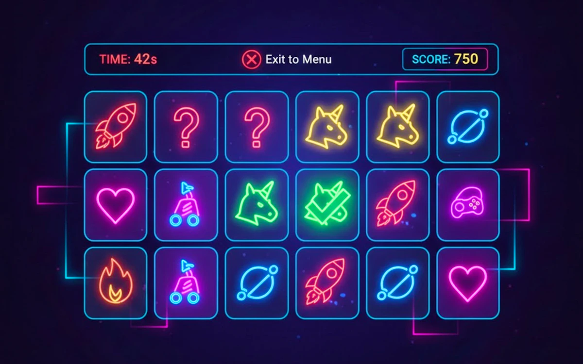 Play Neon Memory — free online Memory game