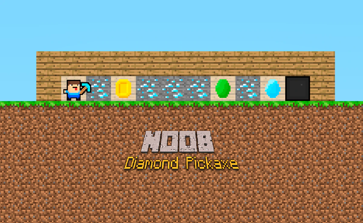 Play Noob Diamond Pickaxe — free online Mining game