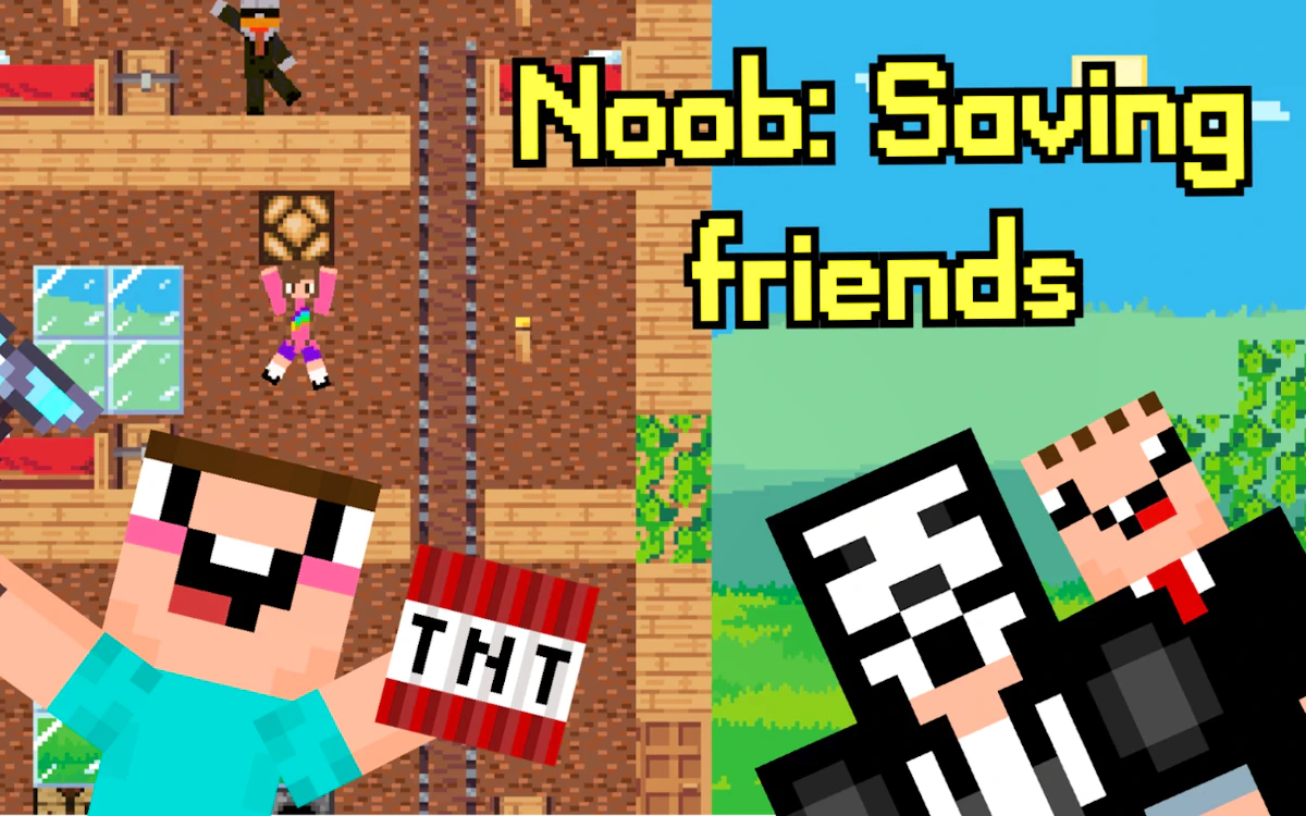 Play Noob Saving Friends — free online Adventure game