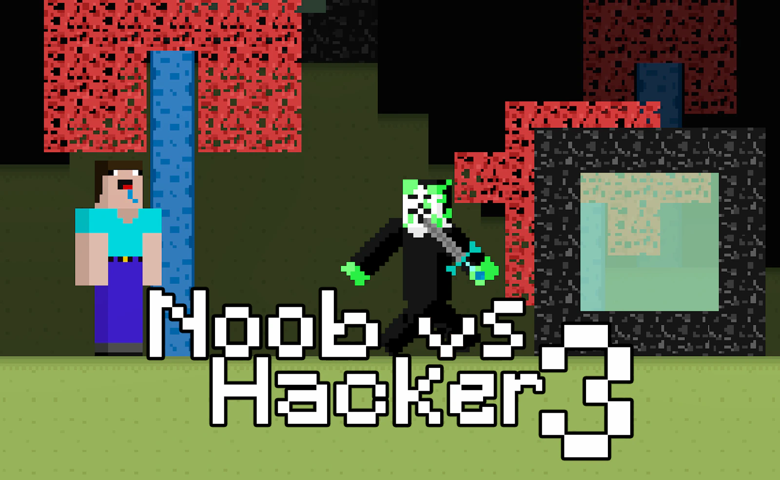 Noob vs Hacker Zombie — free online arcade game on Glaze Games