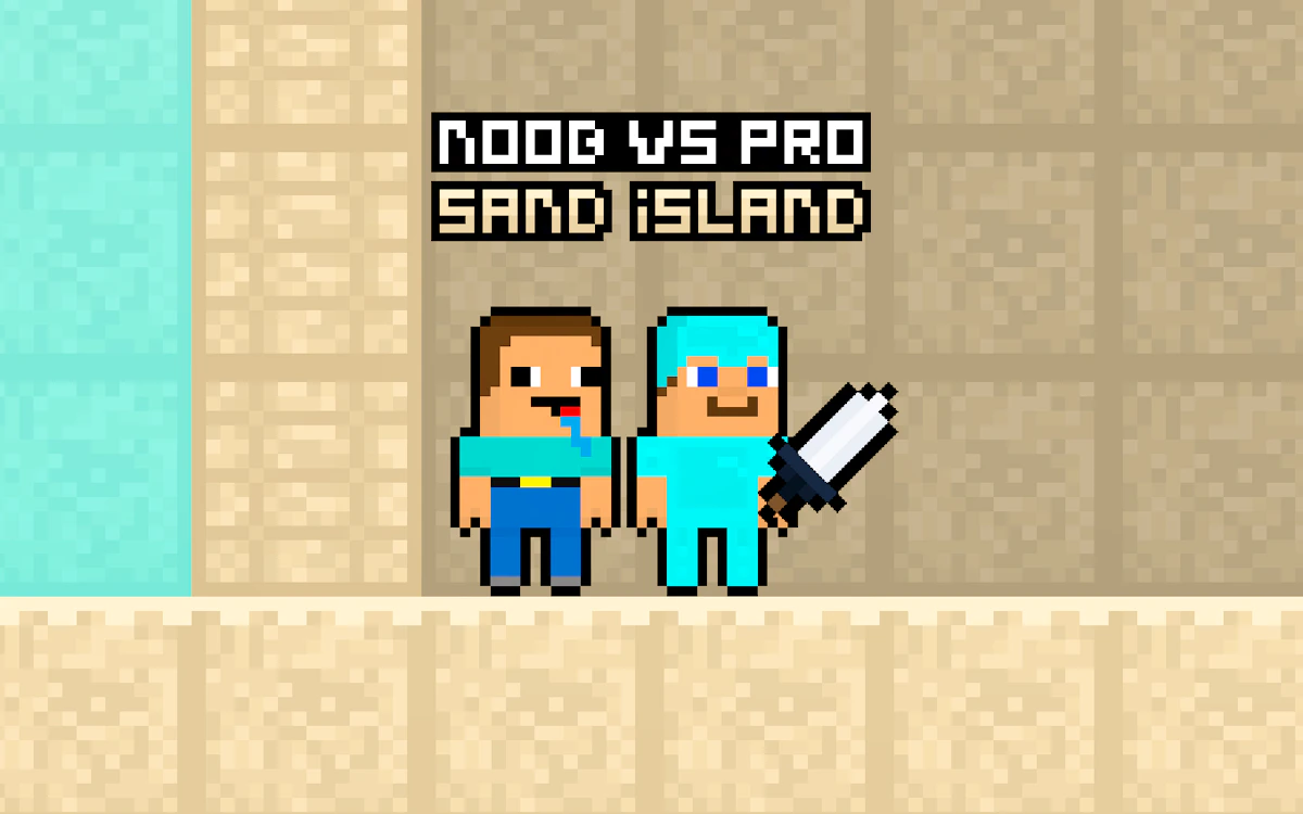 Play Noob vs Pro Sand island — free online Two Player game