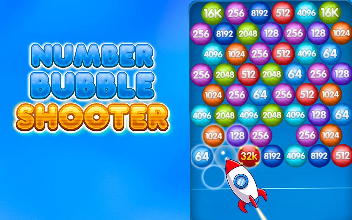 Play Number Bubble Shooter — free online 2048 game