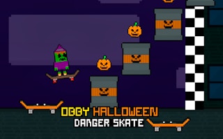 Obby Halloween Danger Skate game cover