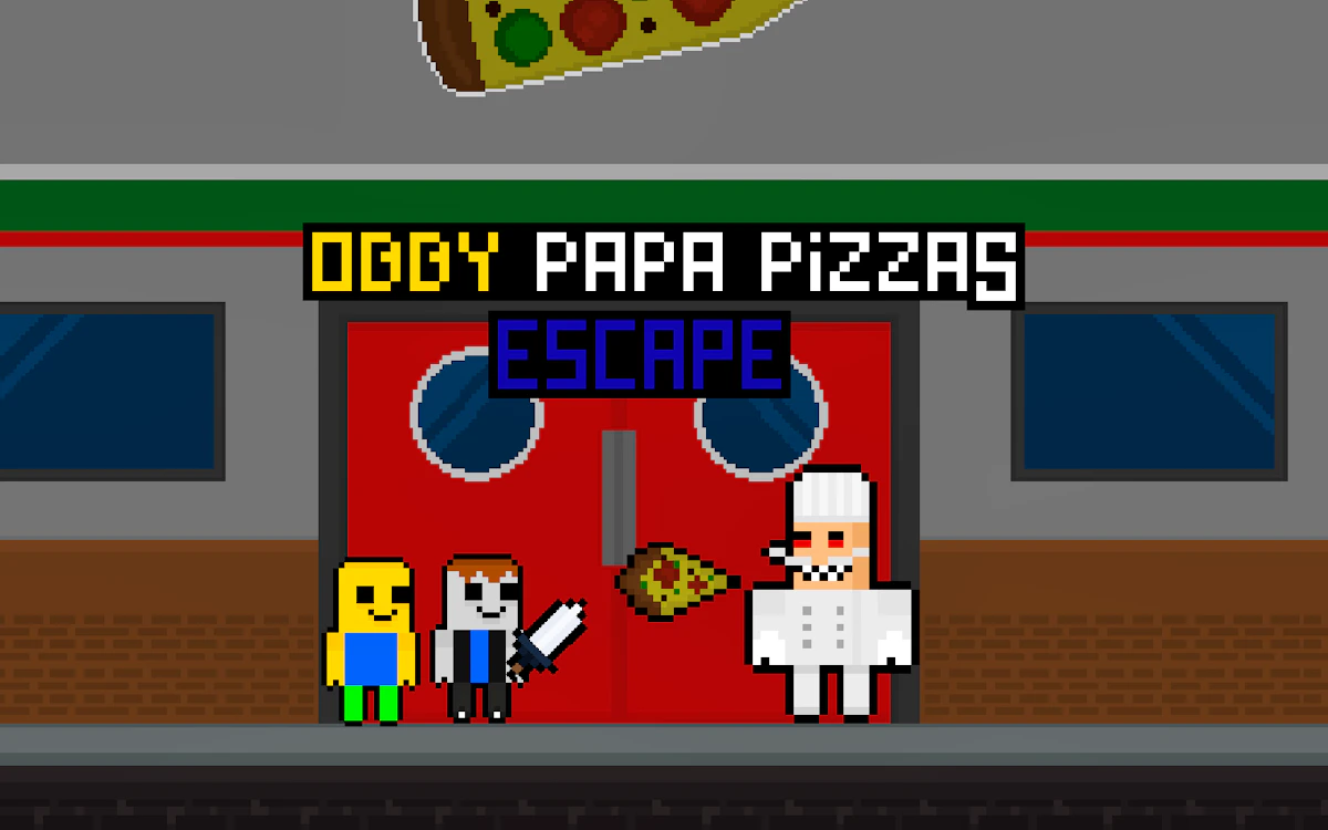 Play Obby Papa Pizzas Escape — free online Two Player game