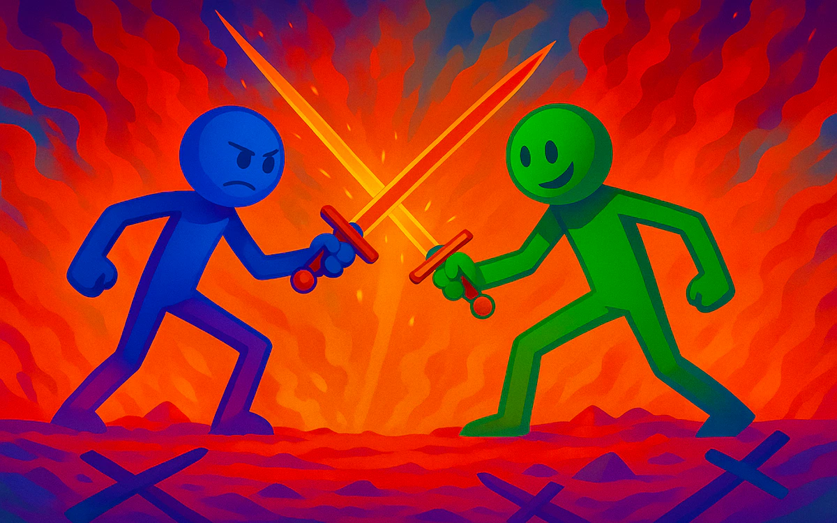 Play Obby Stickman - On Swords — free online Stickman game