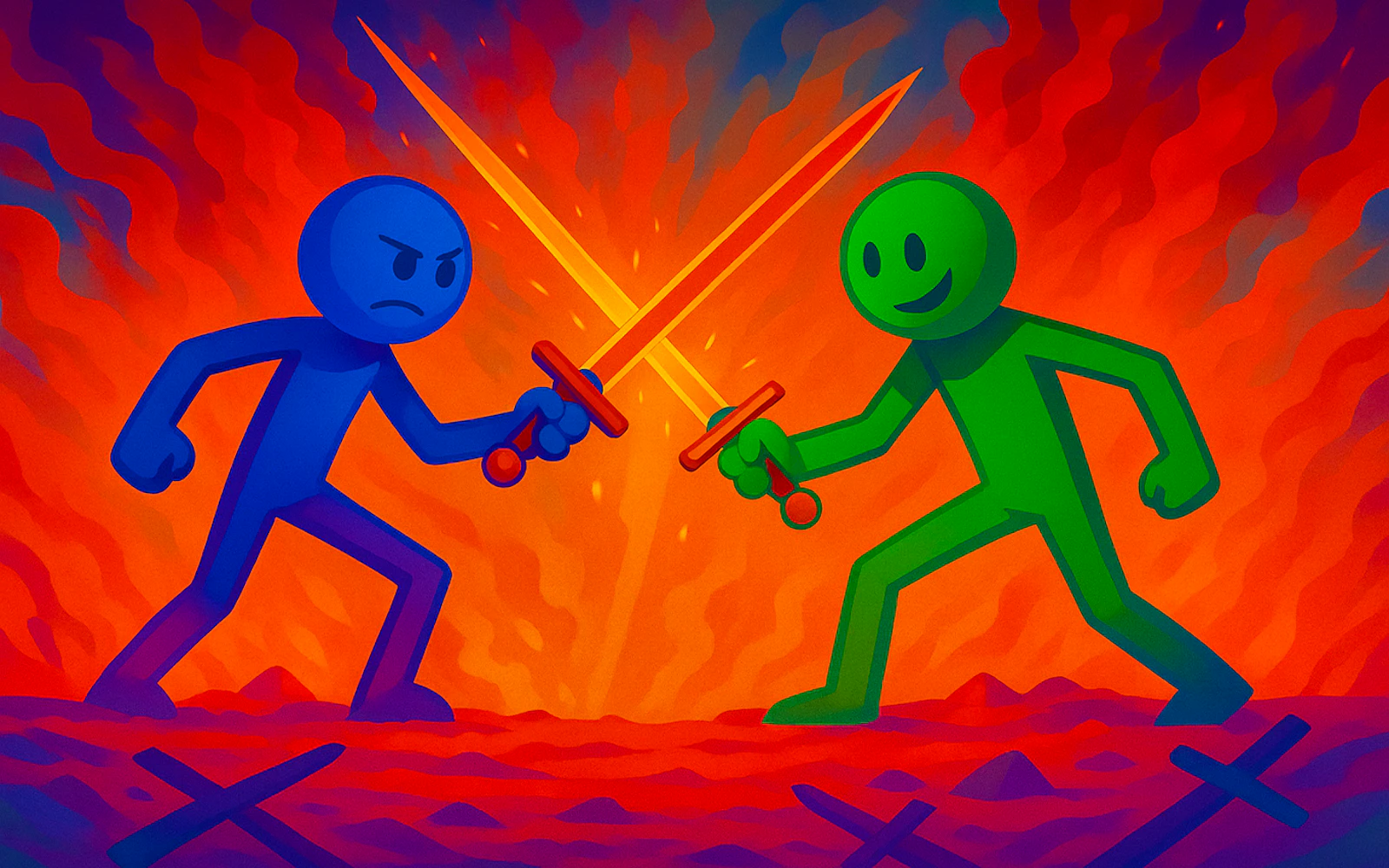 Obby Stickman - On Swords — free online stickman game on Glaze Games