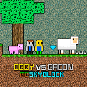 Obby vs Bacon MCSkyblock Thumbnail
