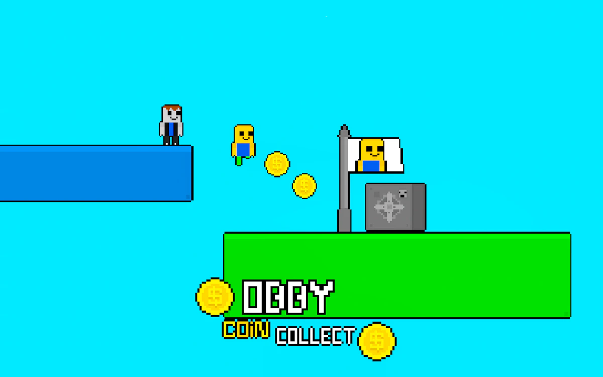 Play Obby vs Bacon Rainbow Parkour — free online Two Player game