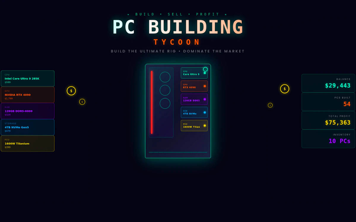 Play Pc Building Tycoon — free online Tycoon game