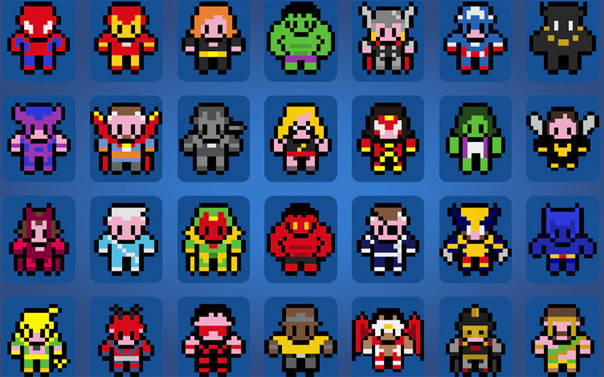 Play Pictures by Numbers - Superheroes — free online Coloring game