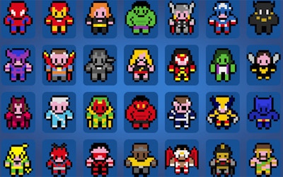 Pictures by Numbers - Superheroes game