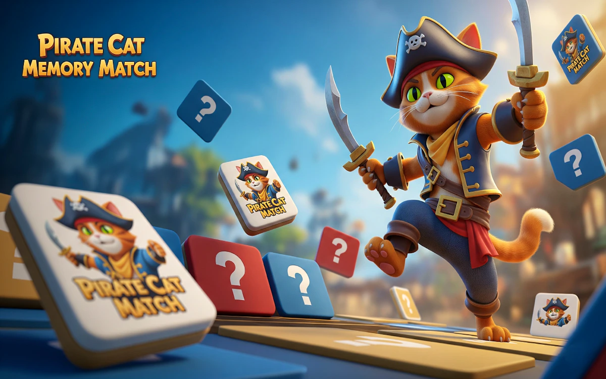Play Pirate Cat Memory Match — free online Memory game