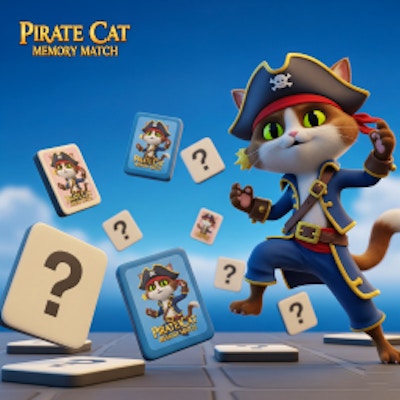 Pirate Cat Memory Match By Gamepix