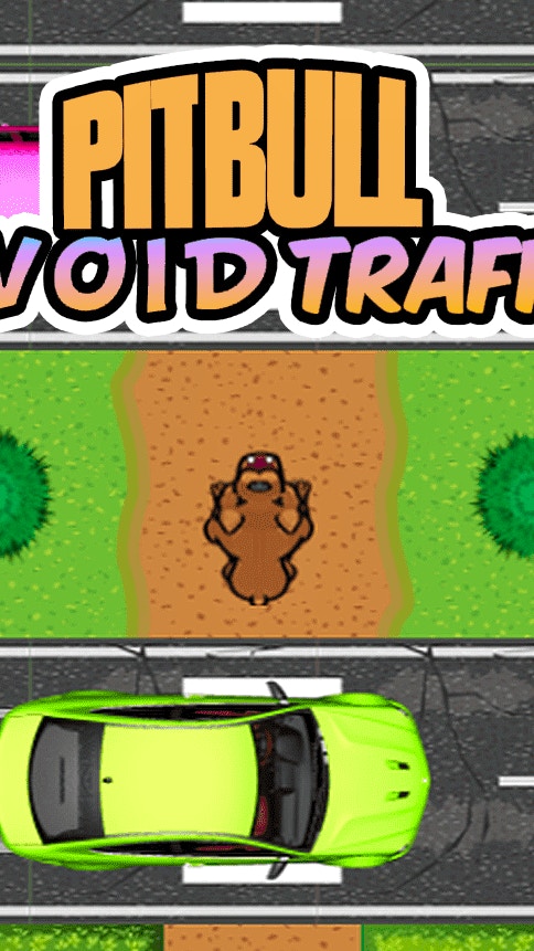 Pit Bull Avoid Traffic