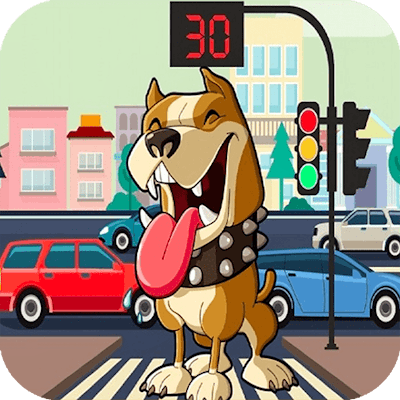Pit Bull Avoid Traffic By Gamepix