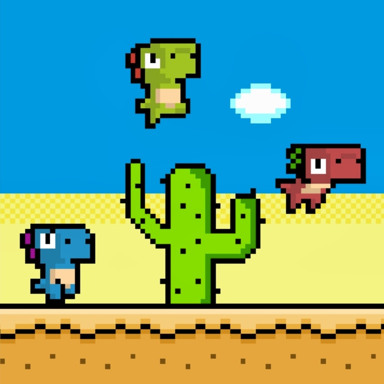 Dino Run 2  Pixel art background, Cool pixel art, Pixel art