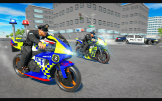 Police Bike Stunt Race Game game cover