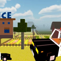 Police Craft Block Car Race Online racing Games on taptohit.com