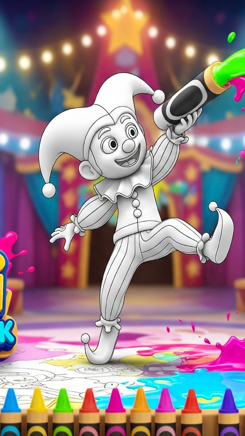 Pomni Coloring Book for Kids