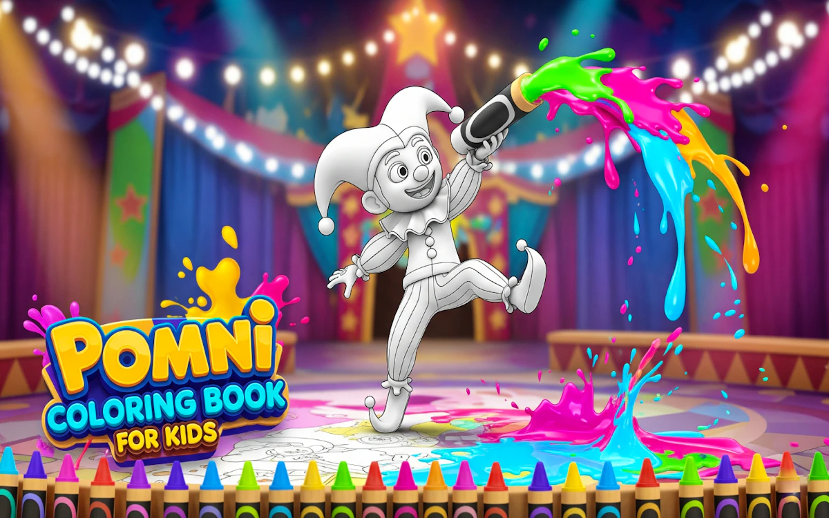 Play Pomni Coloring Book for Kids — free online Coloring game