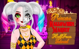 Princess Halloween Makeup Halffaces Tutorial game cover