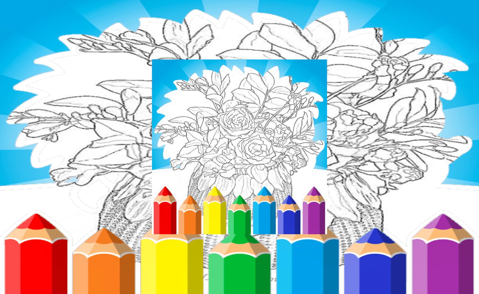 Printable Coloring Pages For Adults Flowers — free online casual game on Glaze Games
