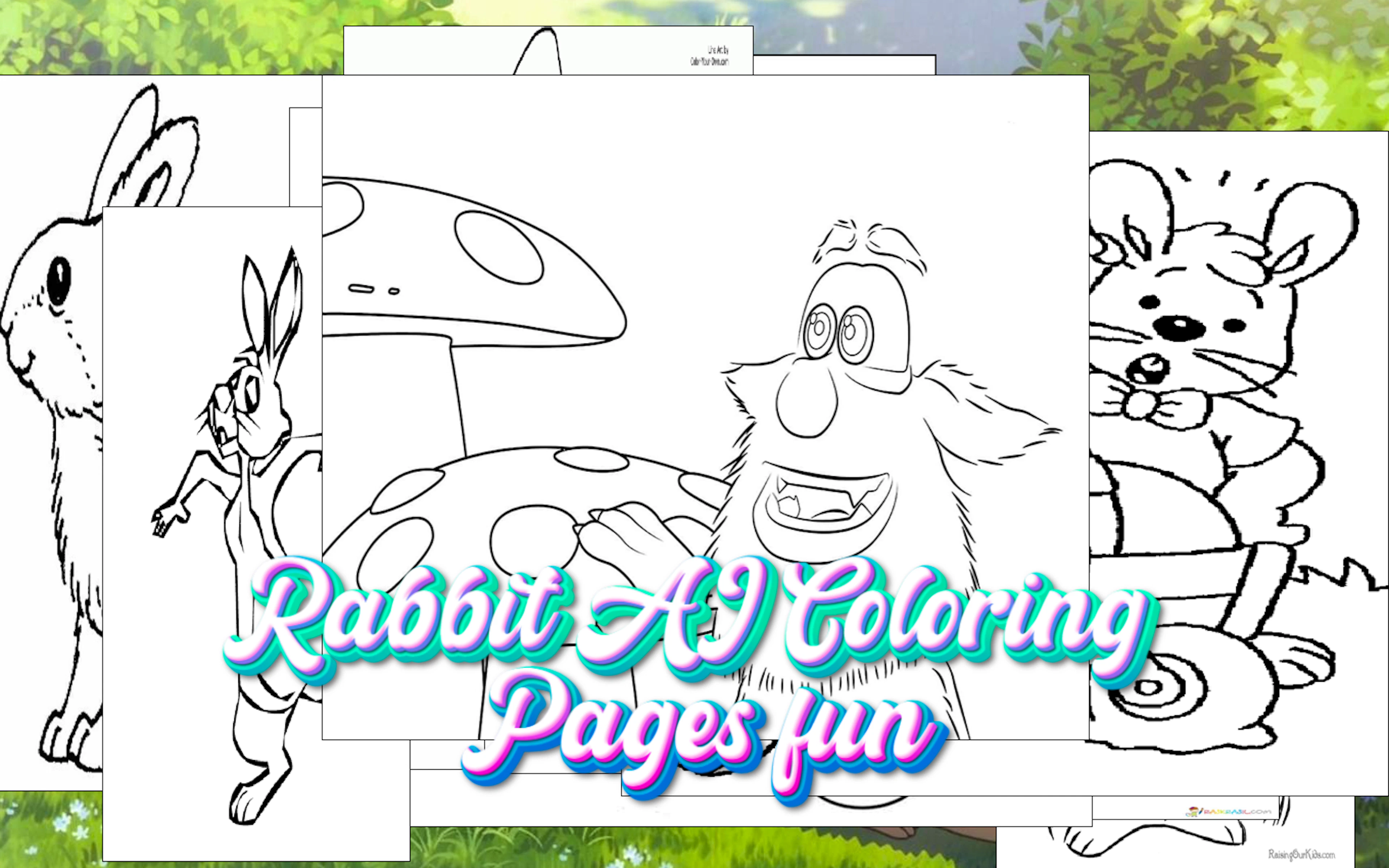 Rabbit AI Coloring  Pages fun