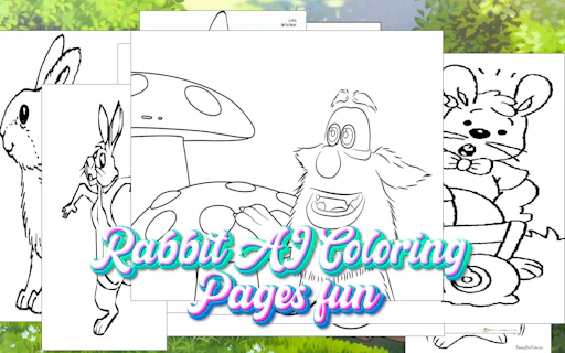 Rabbit AI Coloring Pages fun