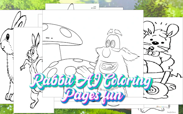 Rabbit AI Coloring  Pages fun