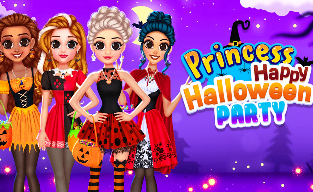 Play Rainbow Girls Halloween Salon — free online Kids game