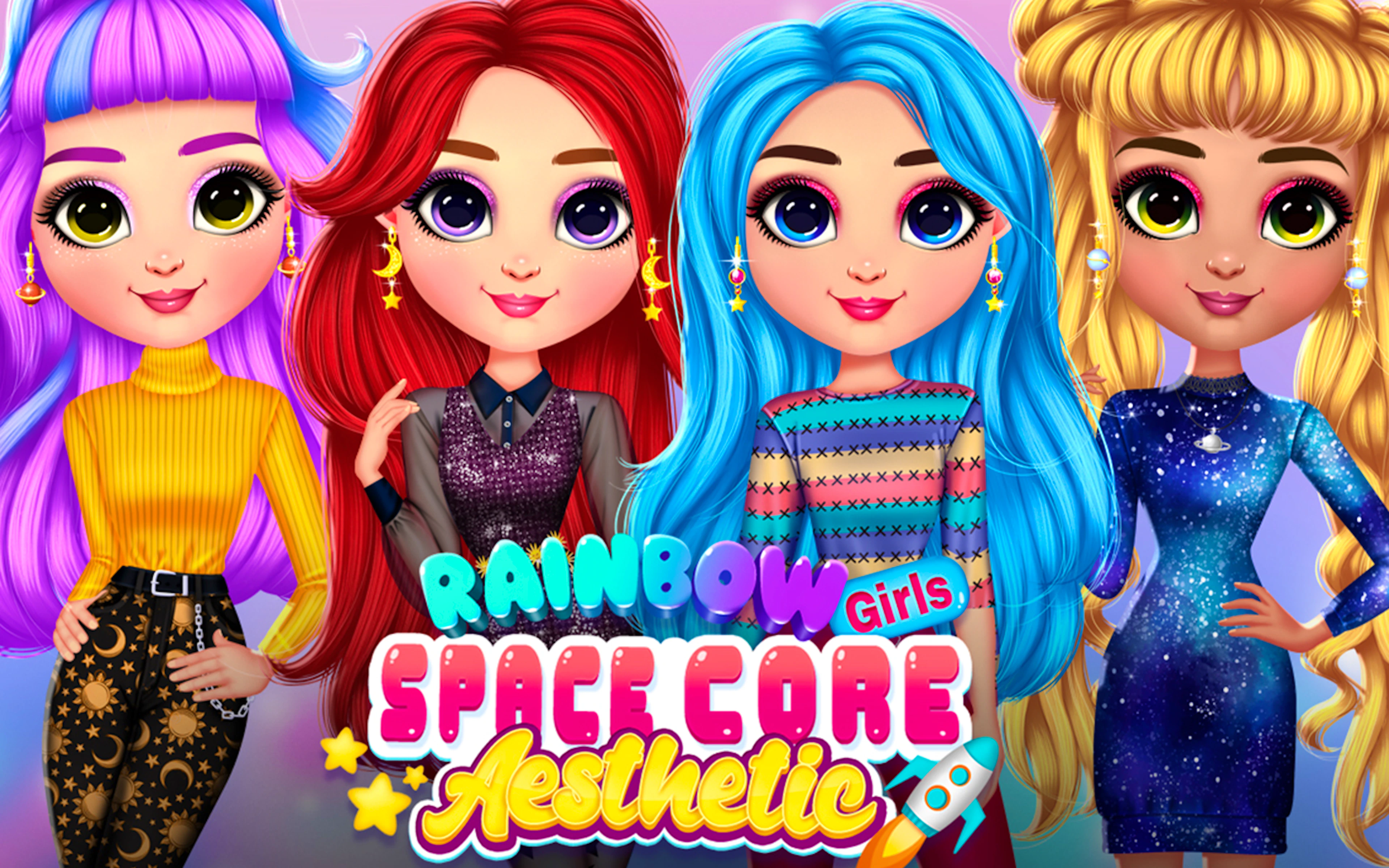 Rainbow Girls Space Core Aesthetic