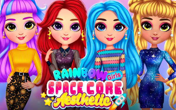 Rainbow Girls Space Core Aesthetic