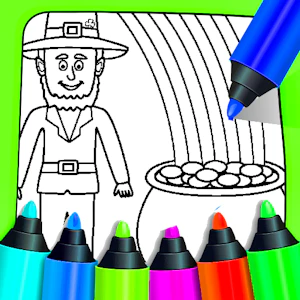 Rainbow With Pot Of Gold Coloring Pages Thumbnail